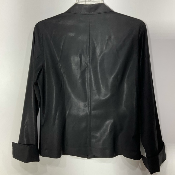 Rene’ Lezard Blazer Waist Jacket Wool Three Button Up Black Size 36 - Picture 6 of 12